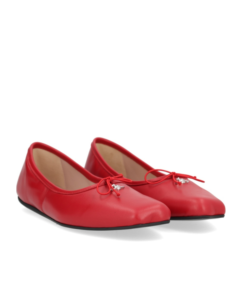 Vivienne Westwood Brigitte Orb-plaque Ballerina Shoes In Red
