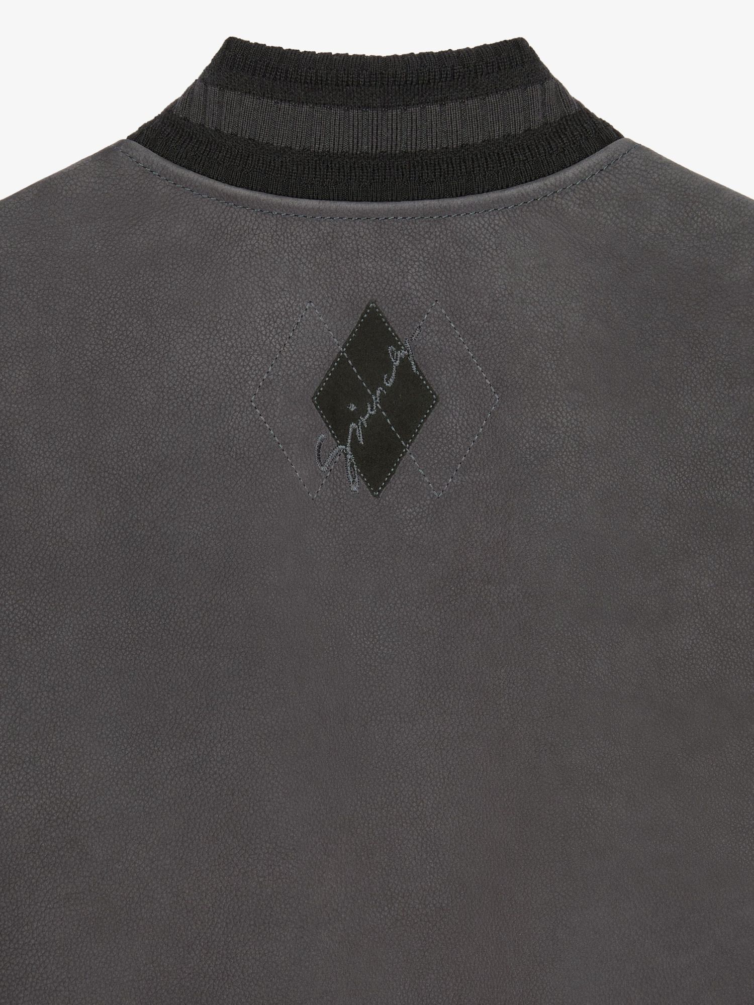 GIVENCHY VARSITY JACKET IN GRAINED LEATHER WITH ARGYLE PATTERN