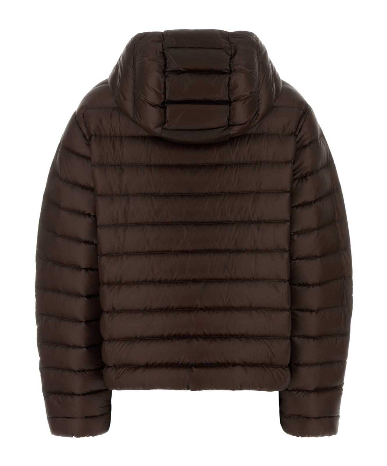 Jil Sander Hooded Quilted Down Jacket With Long Sleeves In Brown