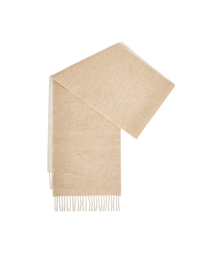 Shop Loewe Scarf In Wool And Cashmere In White