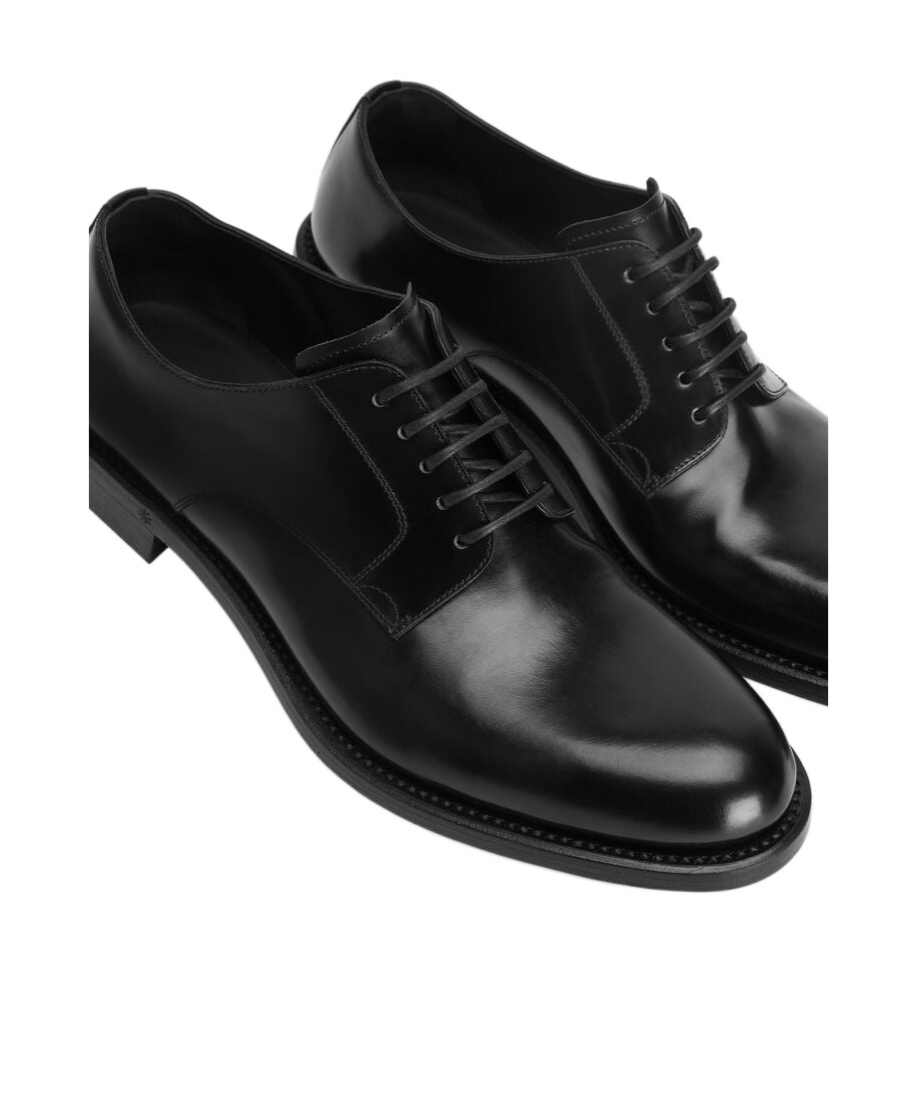 Dolce & Gabbana Lace-up Derby Shoes With A Brushed Finish In Black