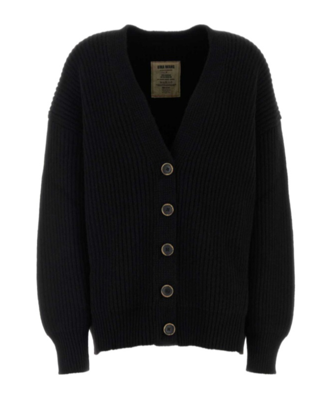 Uma Wang Long-sleeved Cardigan In Black