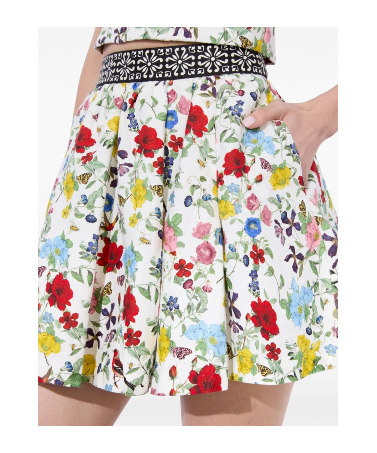 Alice And Olivia Haven Lin And Cotton Mini Skirt In Colorful Doll House