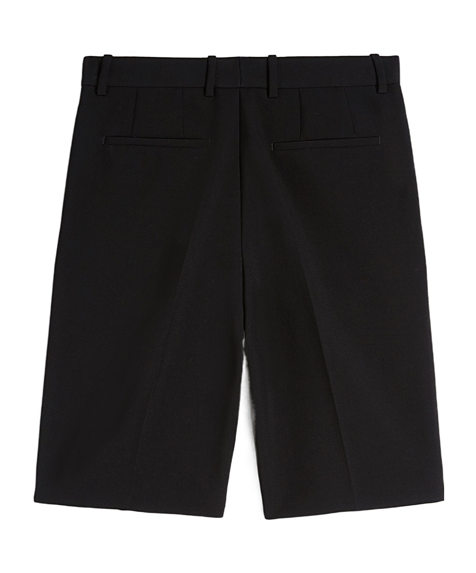 Jil Sander Straight-leg Textured Wool Shorts In Black