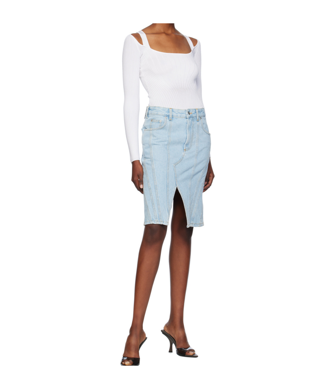 MUGLER ASYMMETRIC MINI SKIRT