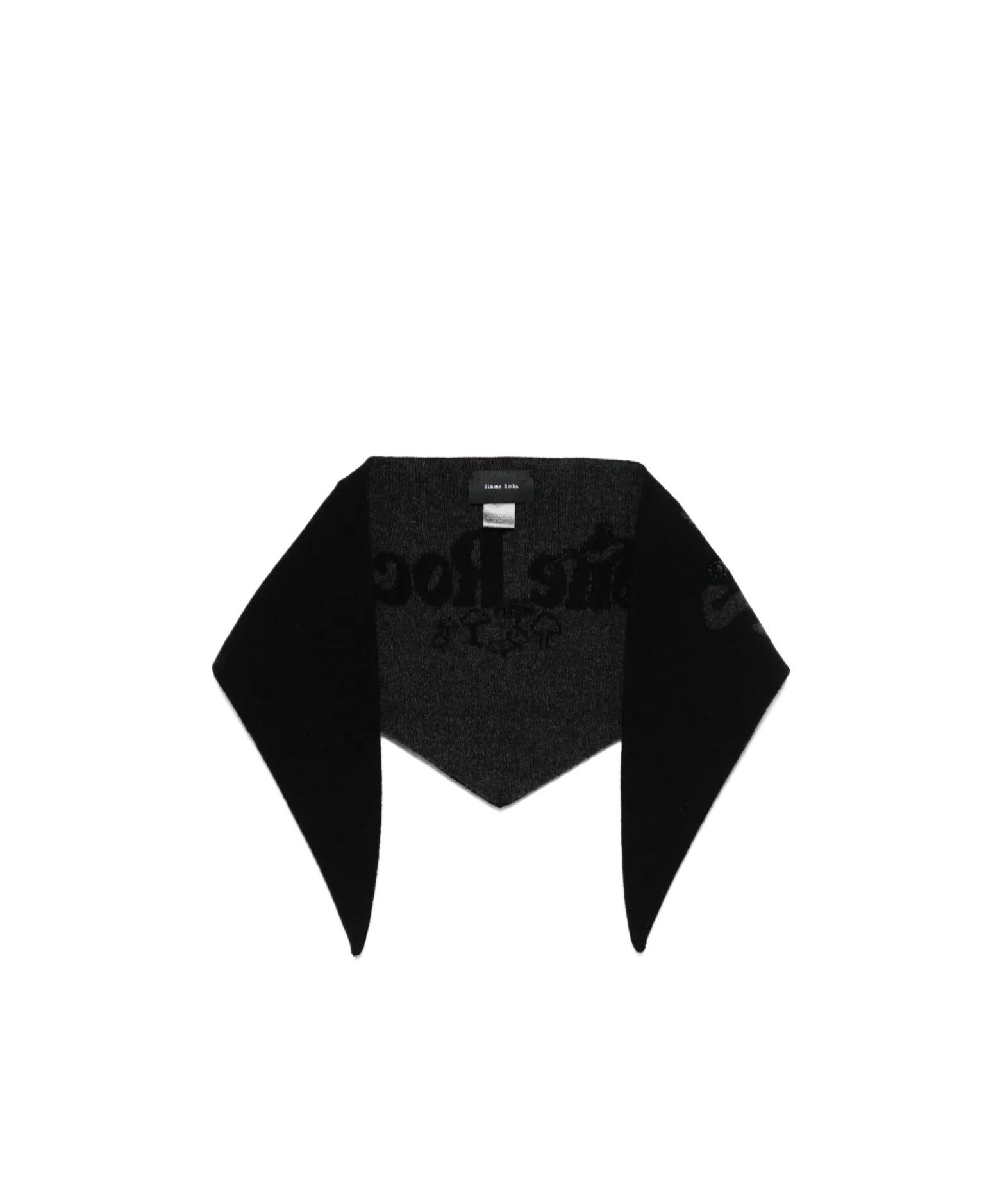 Simone Rocha Embroidered Logo Knitted Scarf In Black