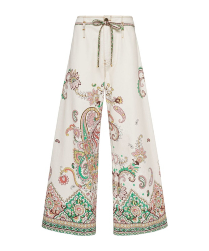 Etro Wide-leg Jeans With Intricate Floral Pattern