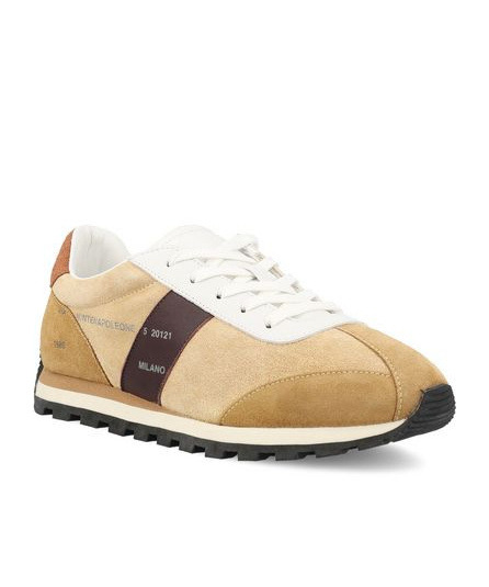 Hogan H671 Panelled Suede Sneakers In Nude