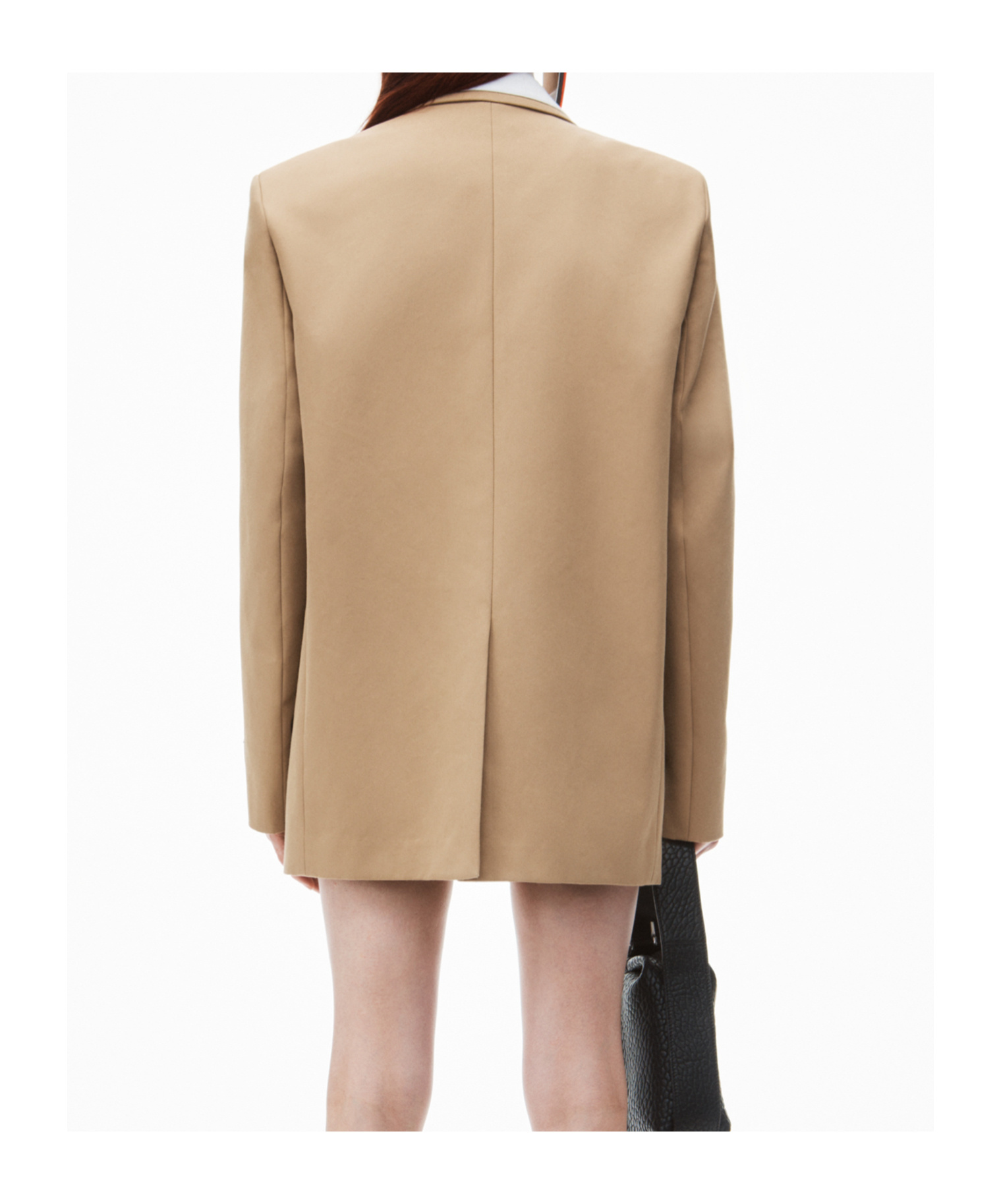 Alexander Wang Prestyled Oversized Boxy Blazer W/ Poplin Dickie In Nude