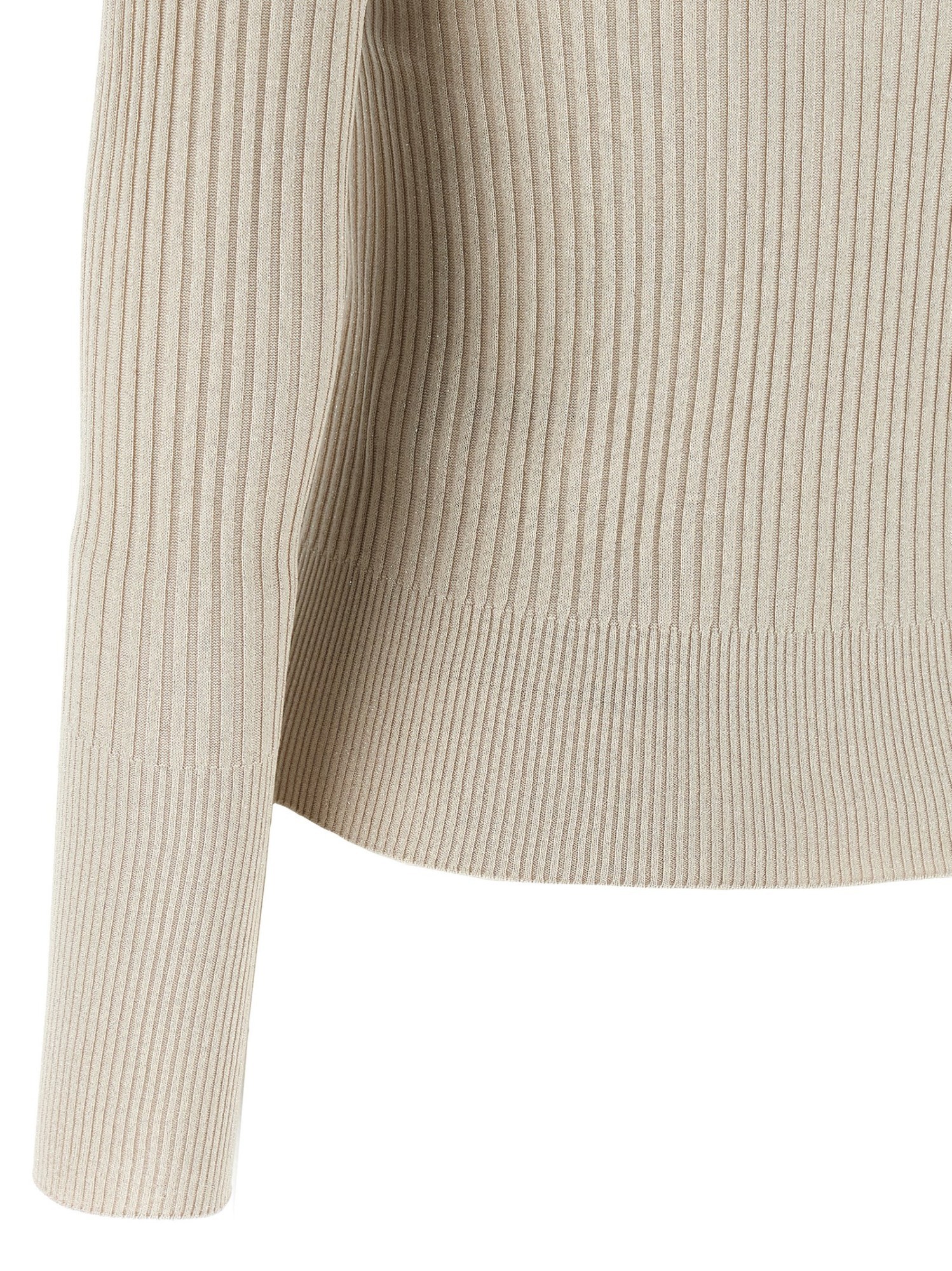 Peserico Collared Ribbed Polo Shirt With Long Sleeves In White