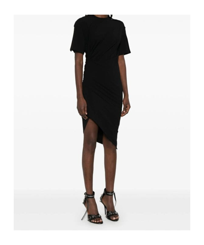 Mugler Short Sleeve Dress In Black