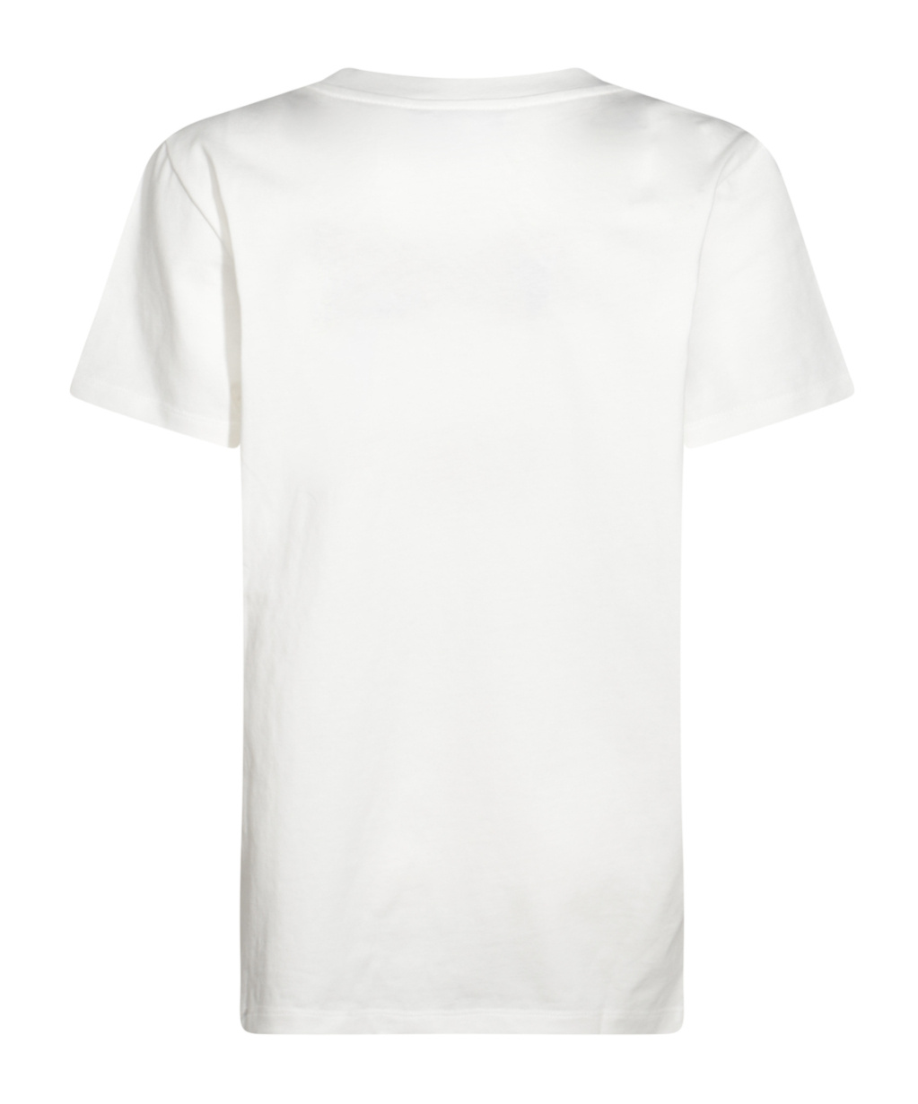 Shop Blumarine Logo Embellished Floral Printed T-shirt In White