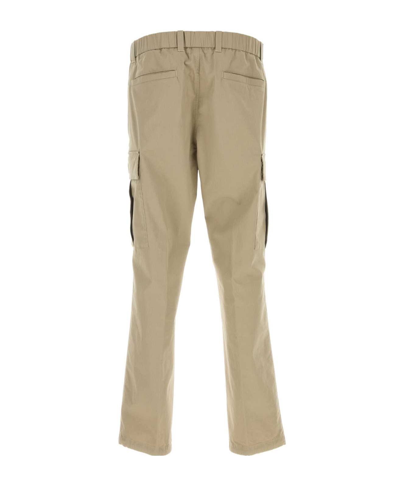 Moncler Beige Stretch Cotton Cargo Pant In Nude