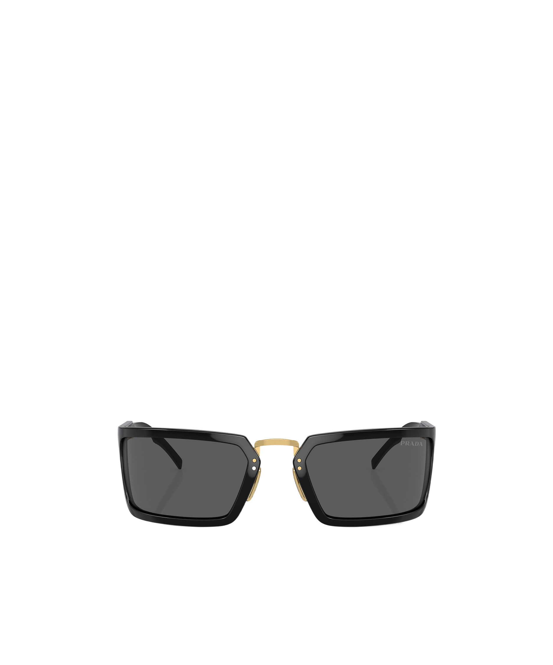 Prada Runway Rectangle-frame Sunglasses In Gray
