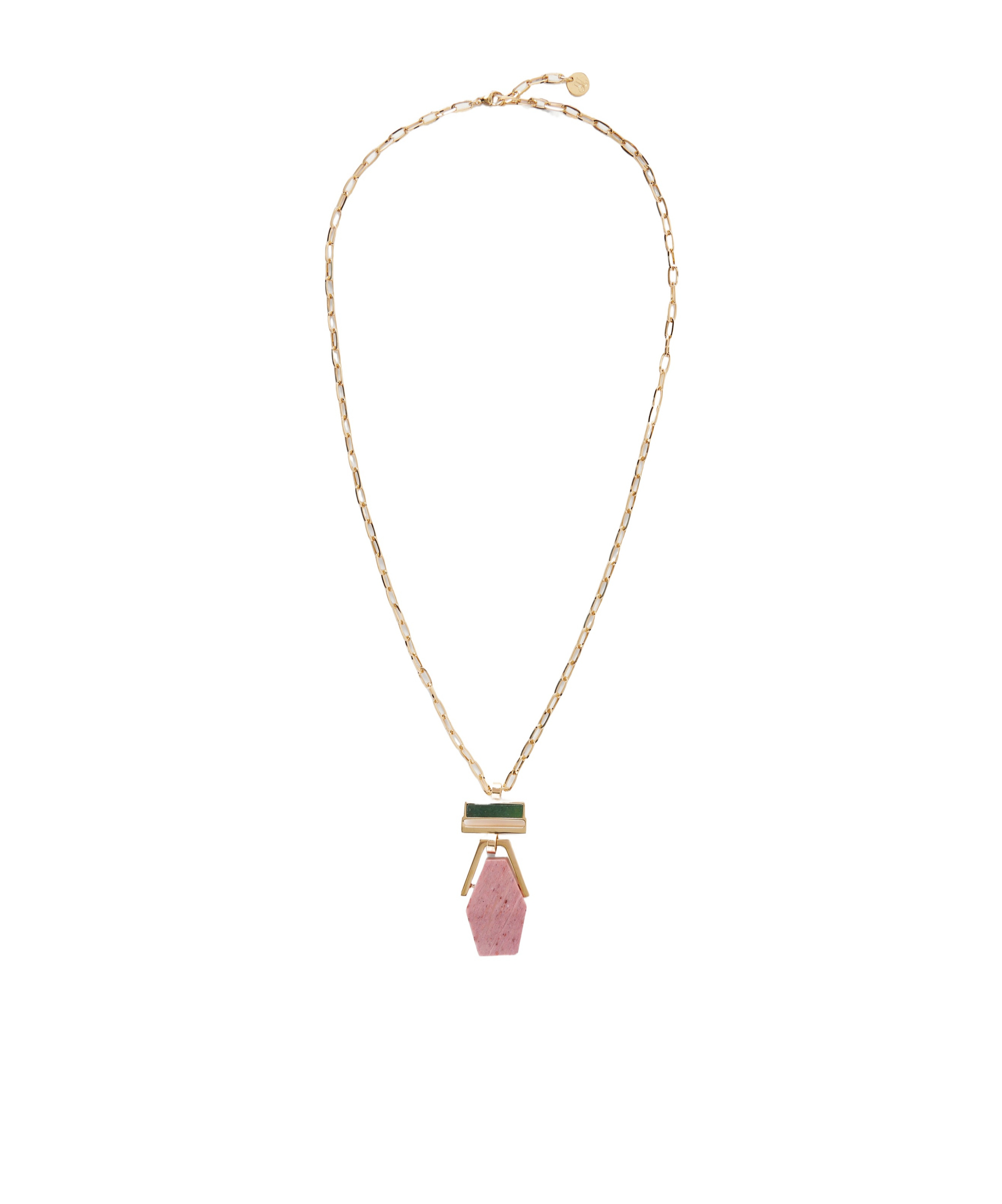 La Doublej Bridge Portal Gold-plated, Thulite And Zoisite Necklace