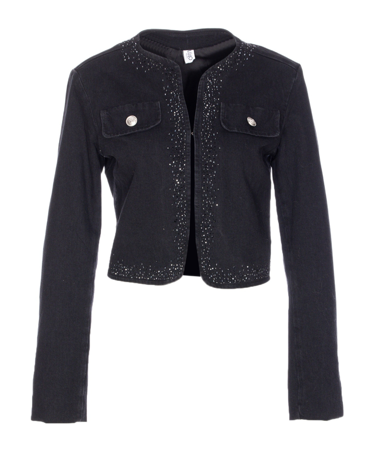 Liu •jo Cropped Casual Jacket In Black