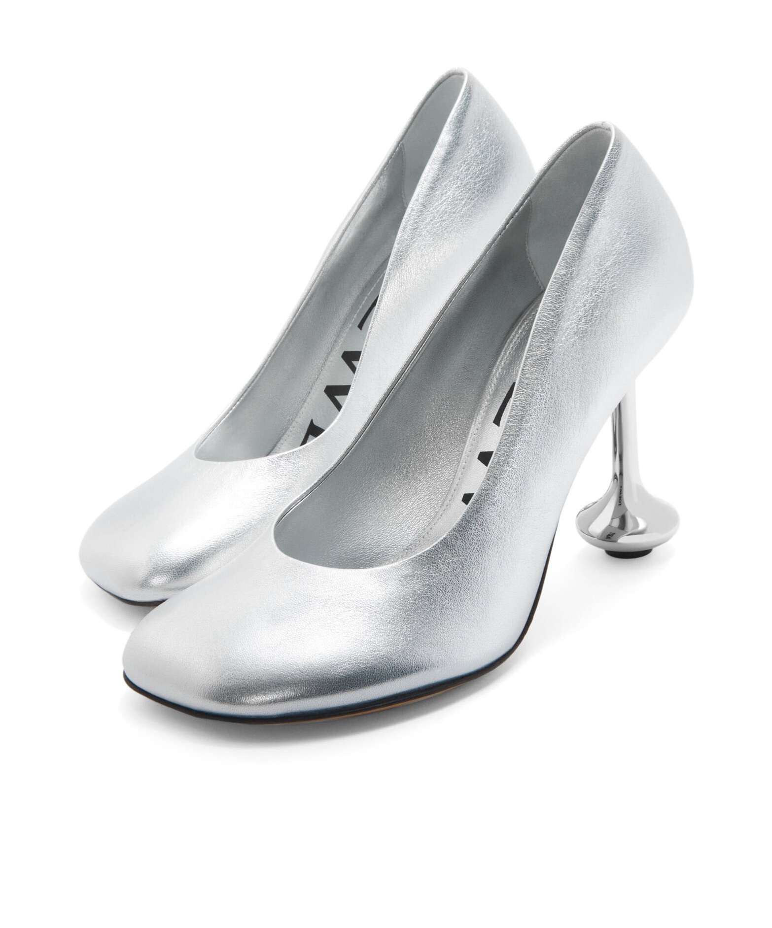 Loewe Toy Metallic Leather Stiletto Pumps In White