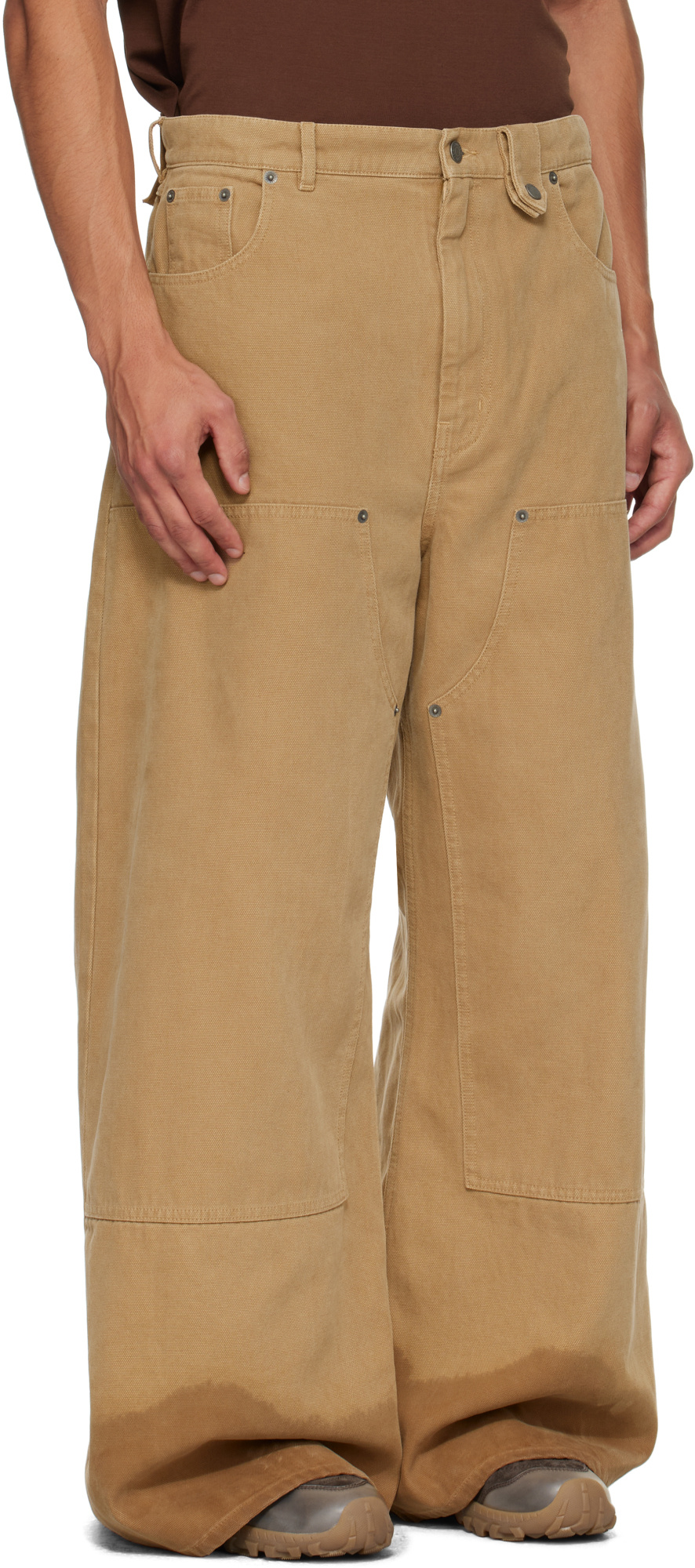 Egonlab Samy Wide Leg Jeans In Brown