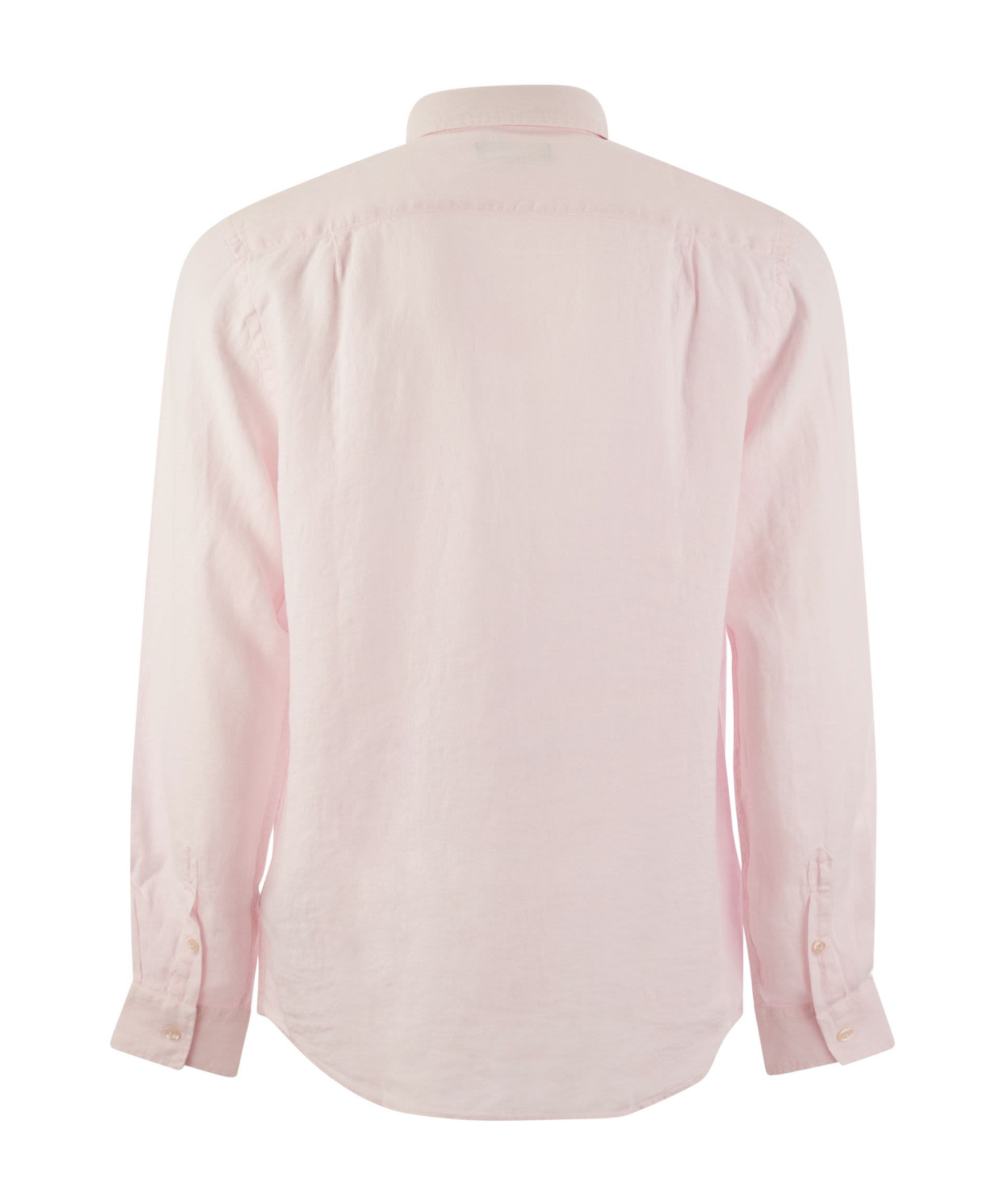 Vilebrequin Caroubis Solid Shirt In Linen In Pink