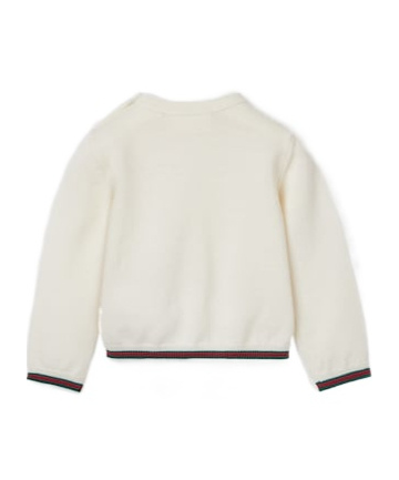 Gucci Baby Wool Sweater With Web In White
