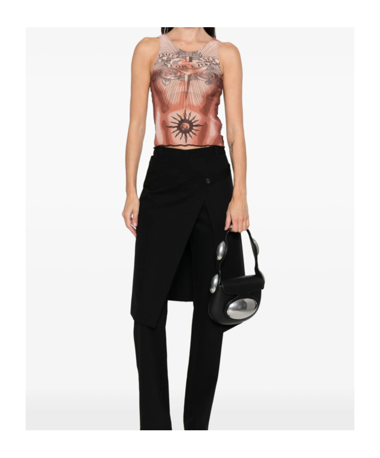 Jean Paul Gaultier Printed Vest In Brown