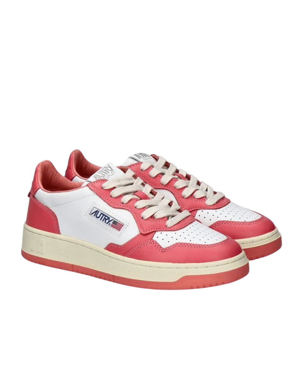 Shop Autry Wb55 Leather Sneakers In Red
