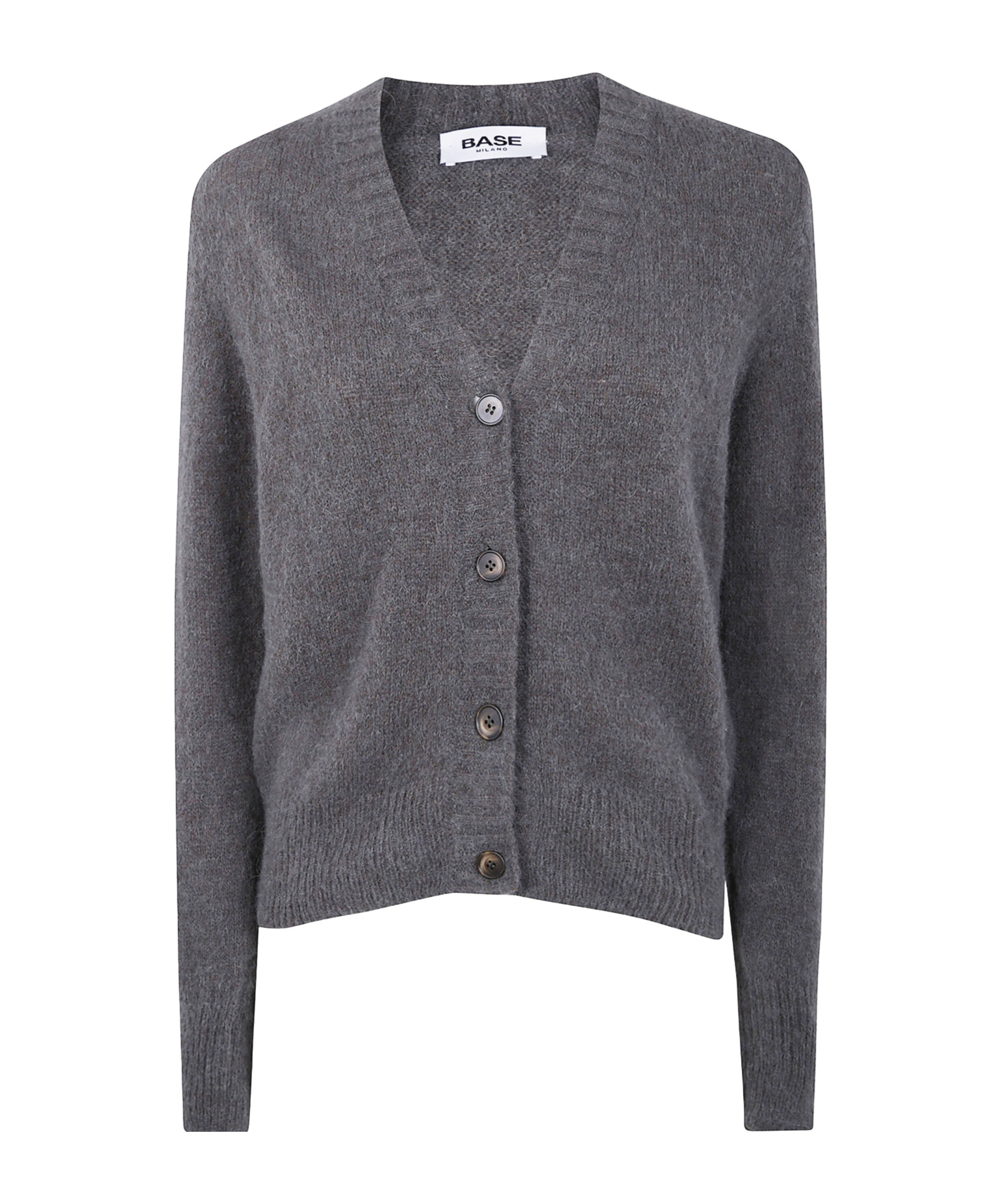 Baserange Button-front Cardigan In Gray