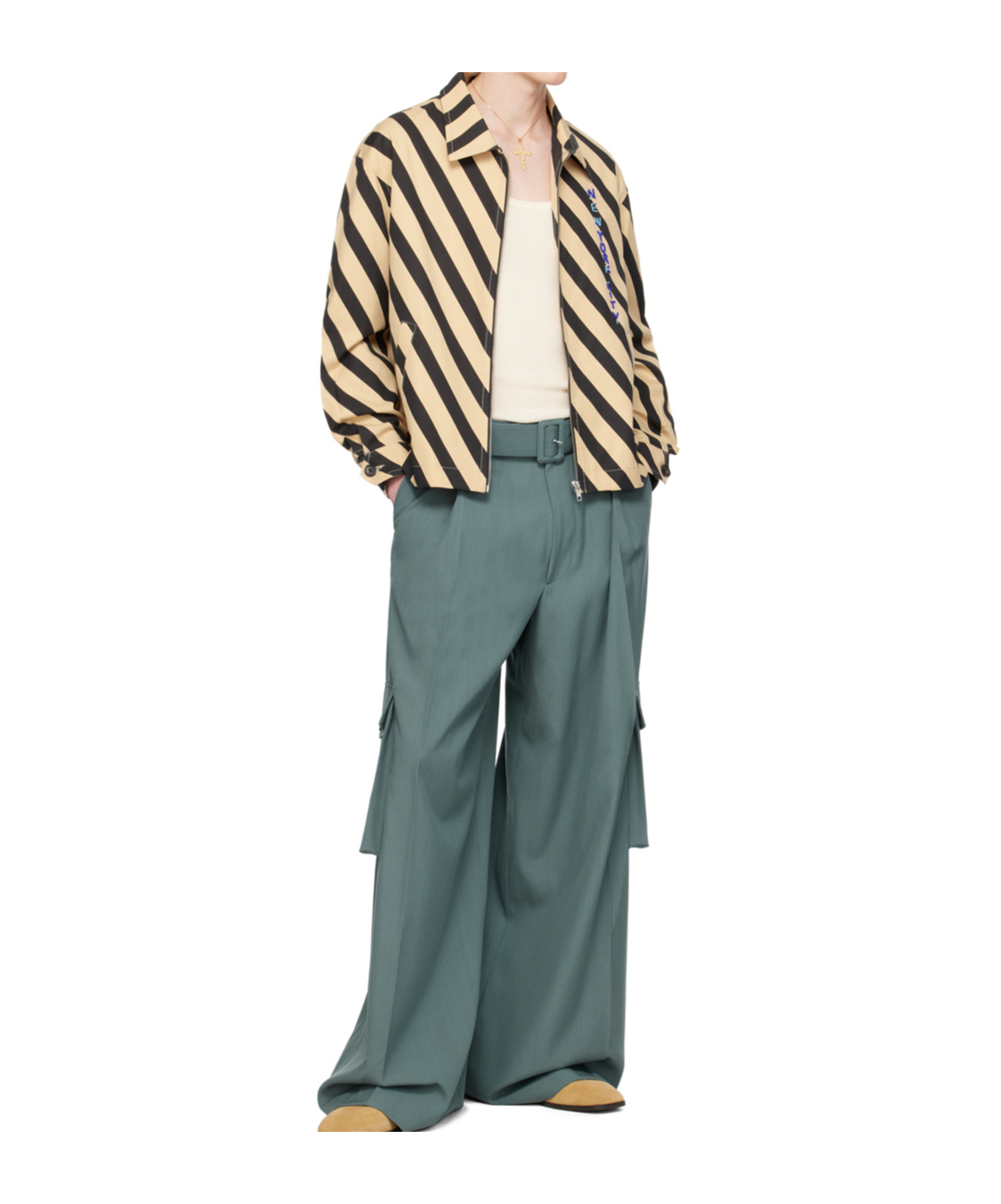 Bode Domino Stripe Jacket In Neutral