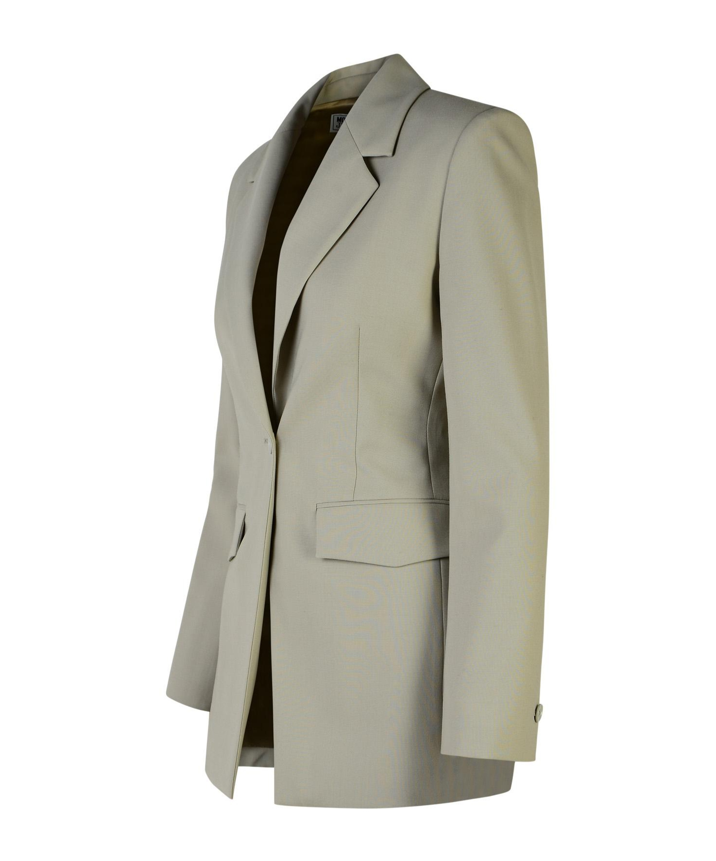 Moschino Structured Wool Blend Blazer With Notch Lapels In Nude