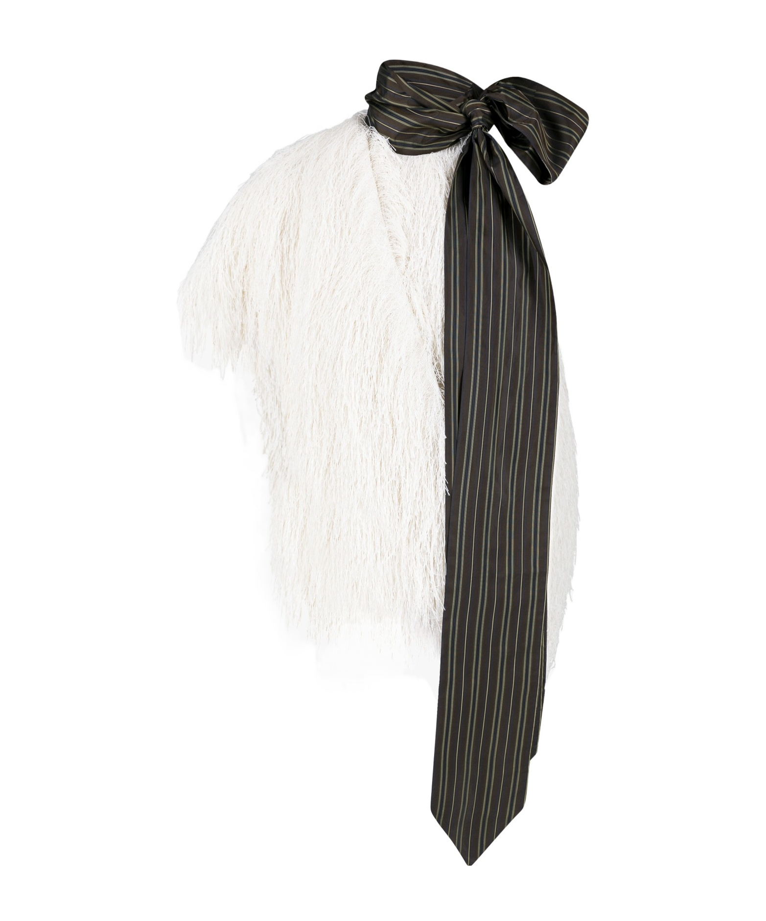 Dries Van Noten Cresta Fringed Top In White