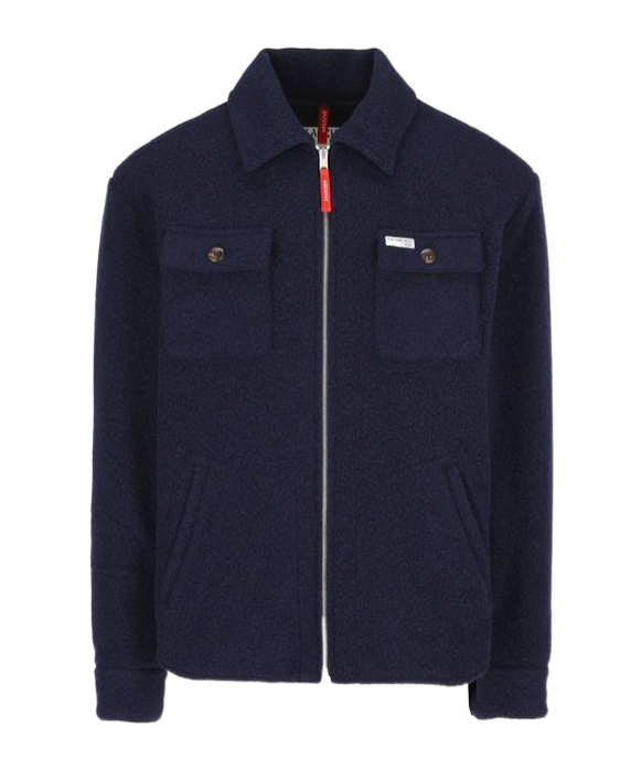 Fay Jacket Wool Blend Buttoned Cuffs In Black