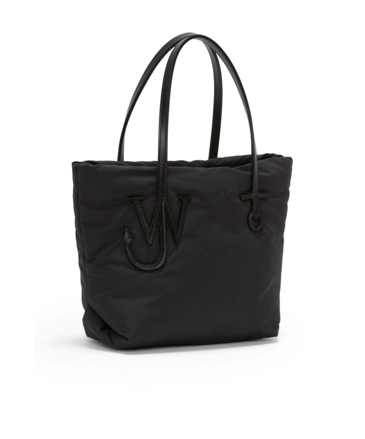 Jw Anderson Puffy Anchor Shopping Bag With Top Handles In Black