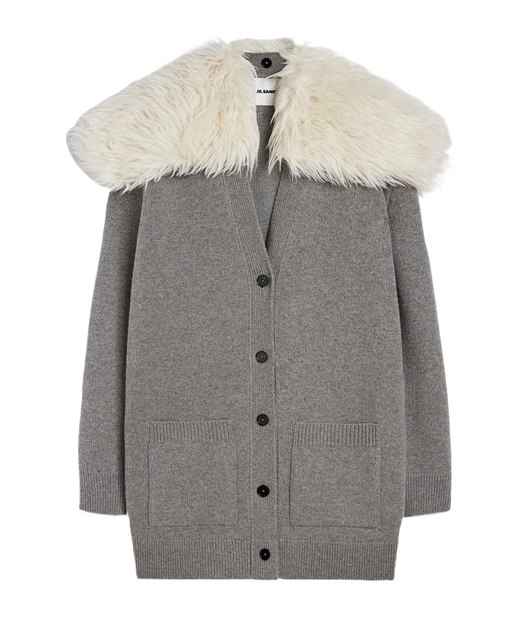 Jil Sander Wool, Cotton, And Cashmere-blend Cardigan In Gray
