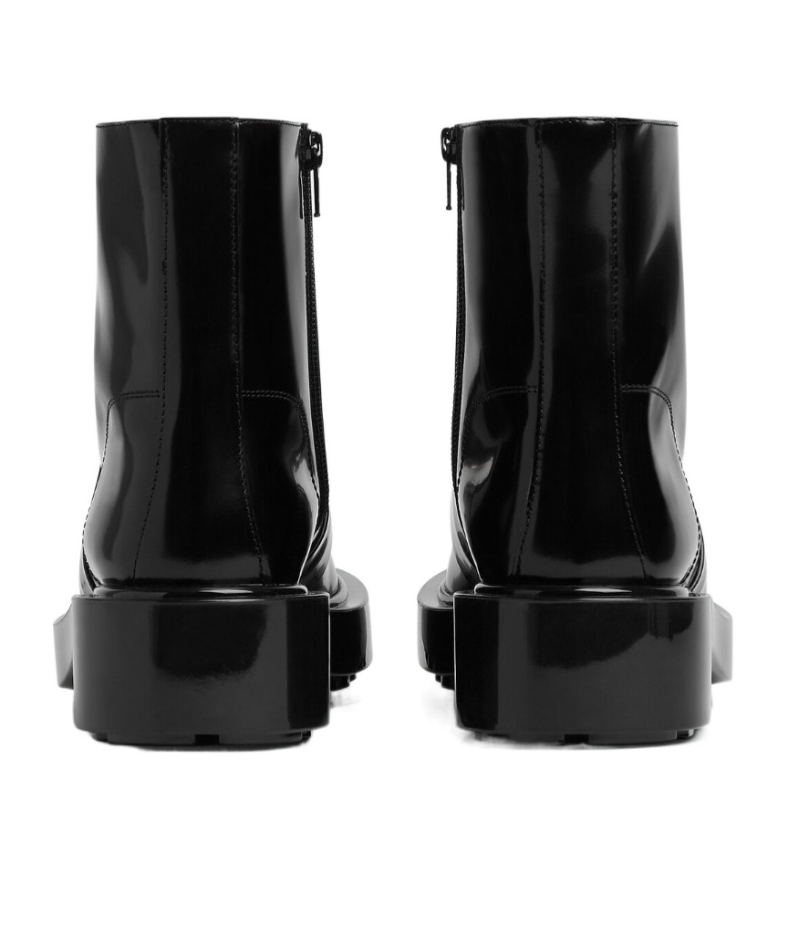 Shop Bottega Veneta Patent Leather Ankle Boots In Black