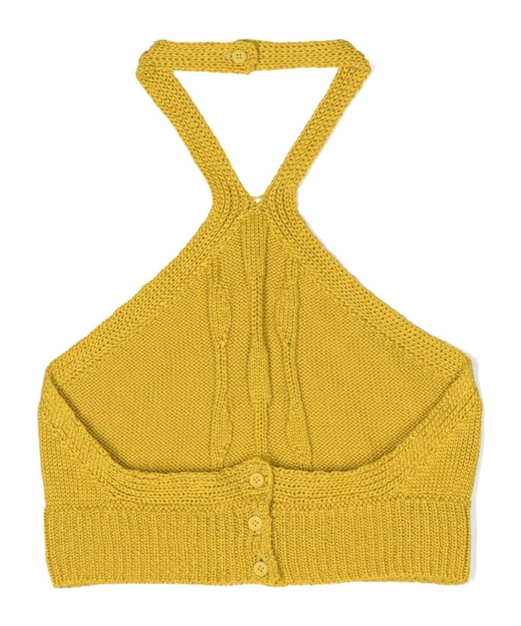 Ermanno Scervino Knitted Neck Vest In Yellow