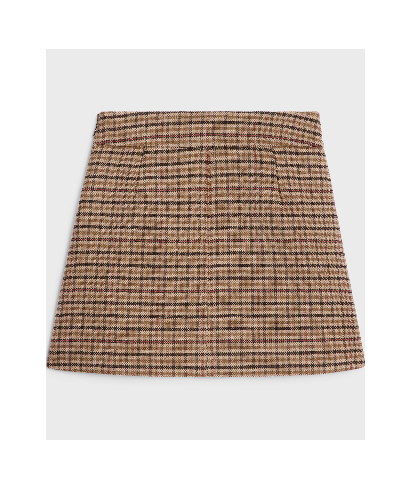 Celine Mini Wool Skirt A-line Silhouette In Brown