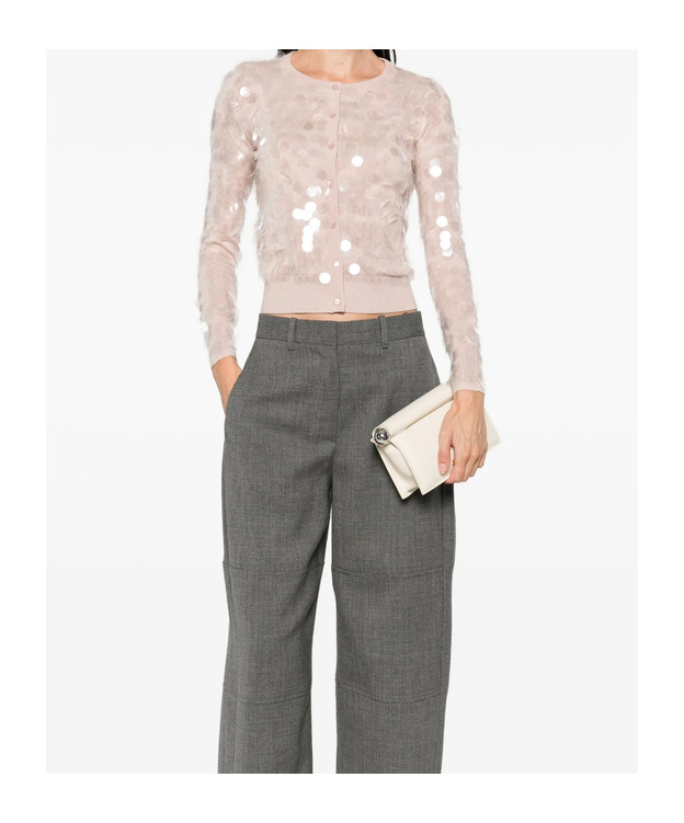 Max Mara Sequin Embellished Cardigan In Brown