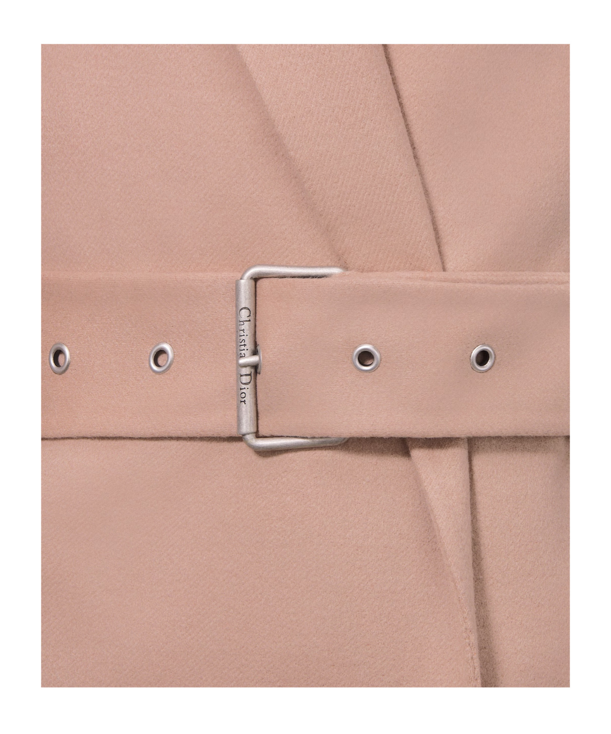 Dior Wool Belted Coat In Pink