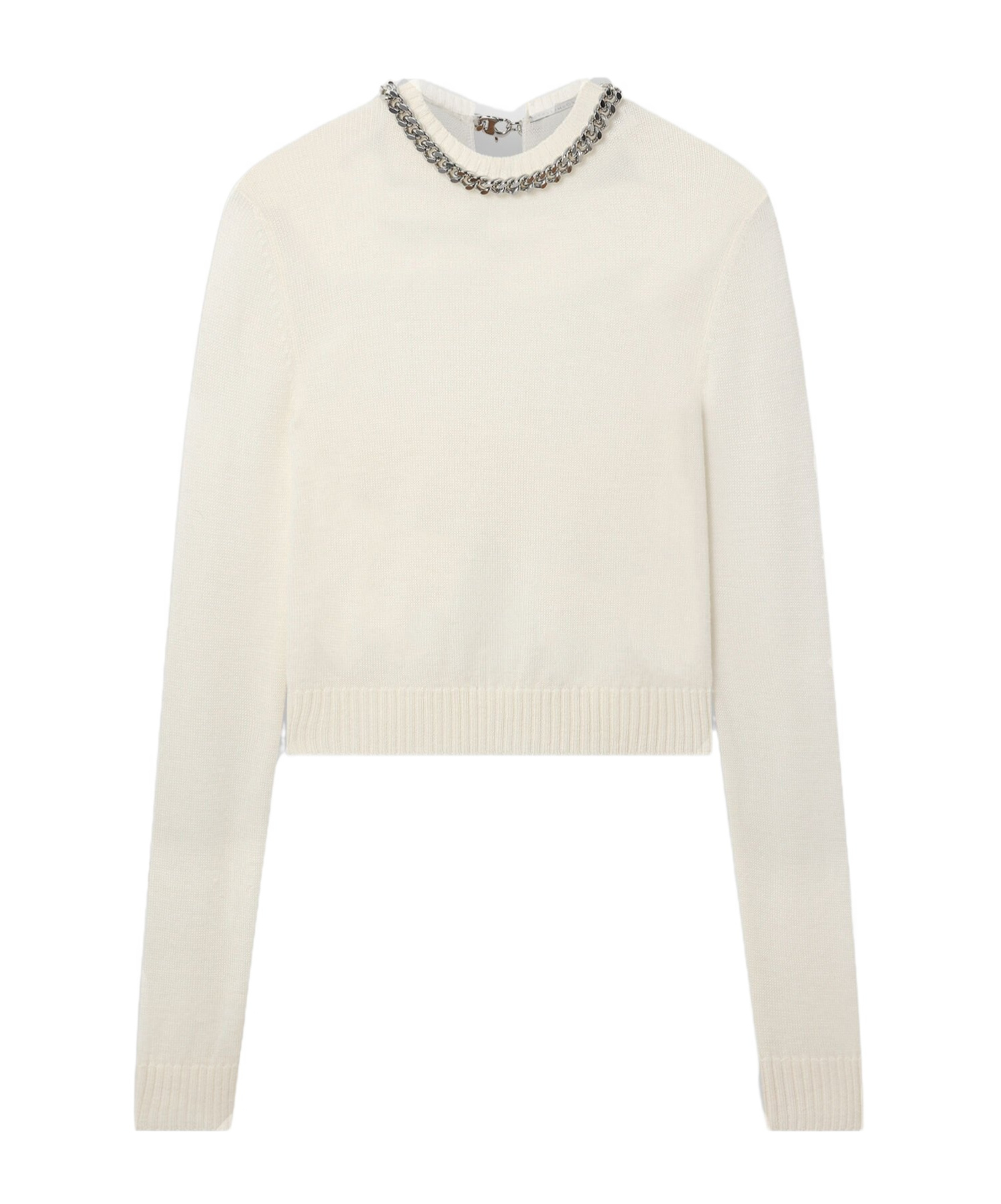 STELLA MCCARTNEY STELLA MCCARTNEY FALABELLA-CHAIN CREWNECK KNITTED JUMPER