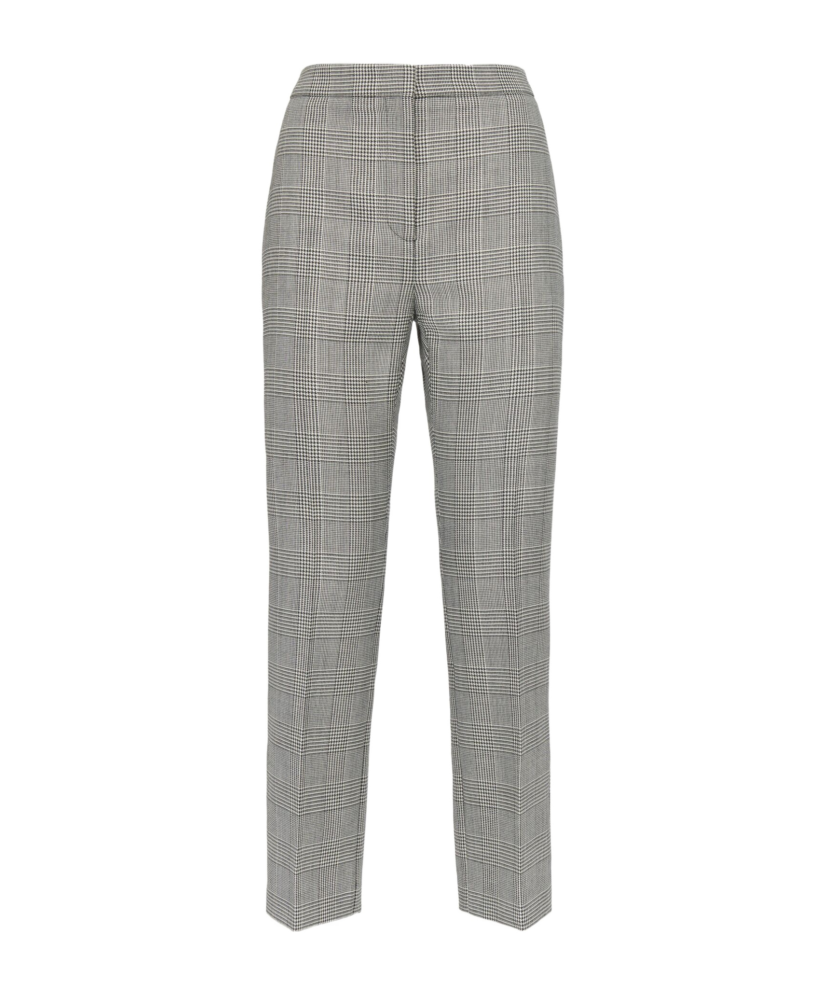 Alexander Mcqueen Checked Cropped Wool Trousers In Gray