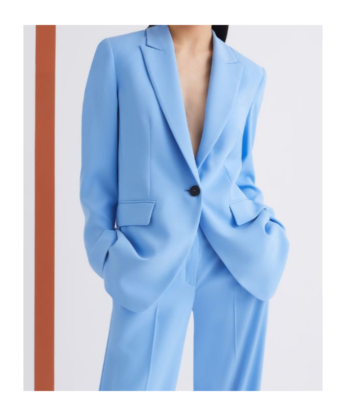 Marella Single-breasted Envers Satin Jacket In Blue