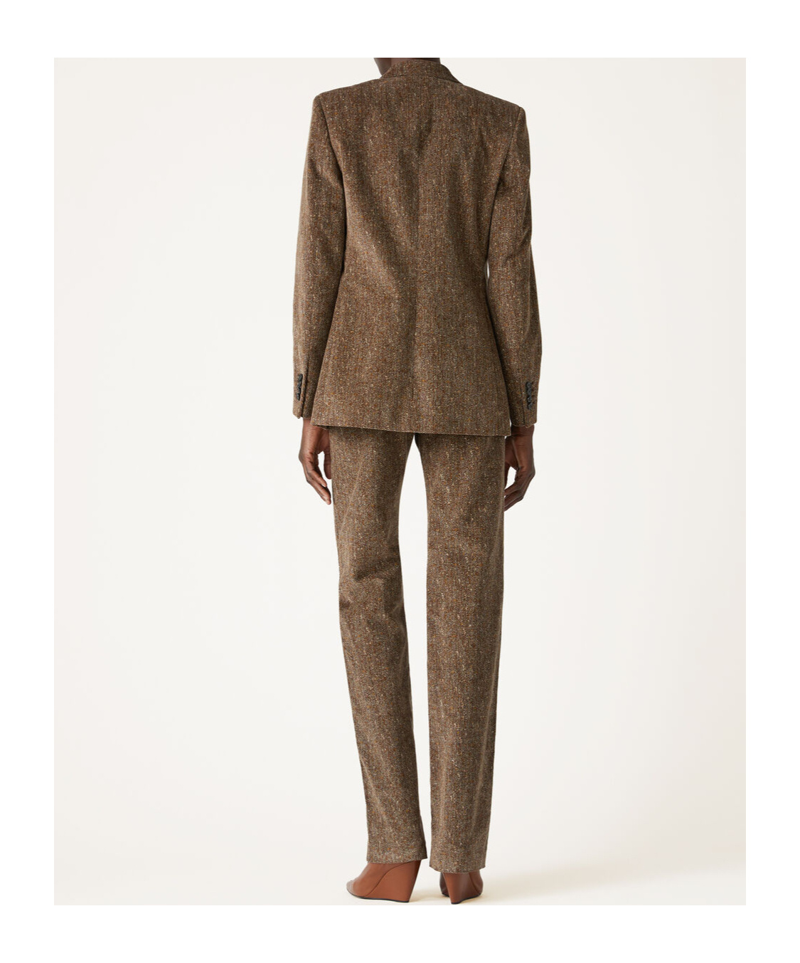Loro Piana Eleanor Paillette Tweed Corduroy Single-breasted Jacket In Brown