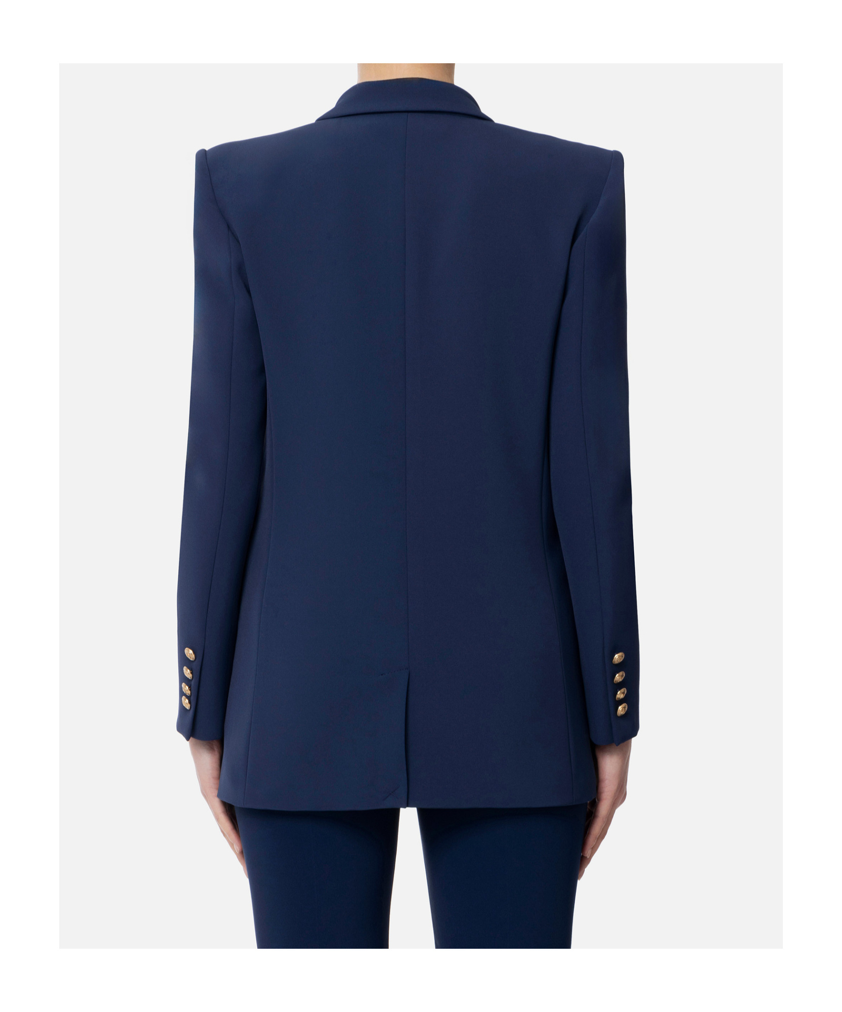 Elisabetta Franchi Long-sleeved Suit Coat In Blue