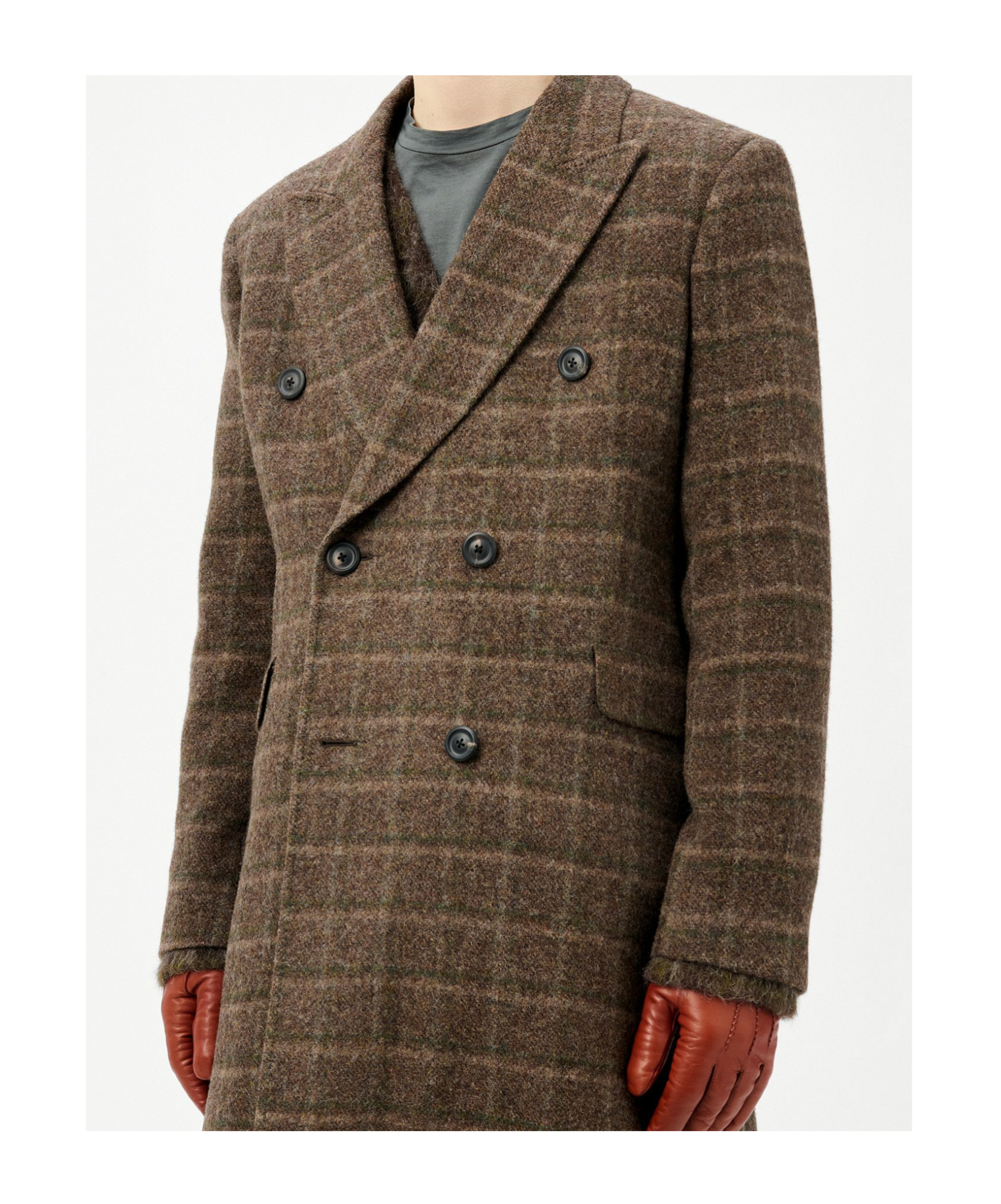 Our Legacy Dorf Check Boiled Alp Wool In Green