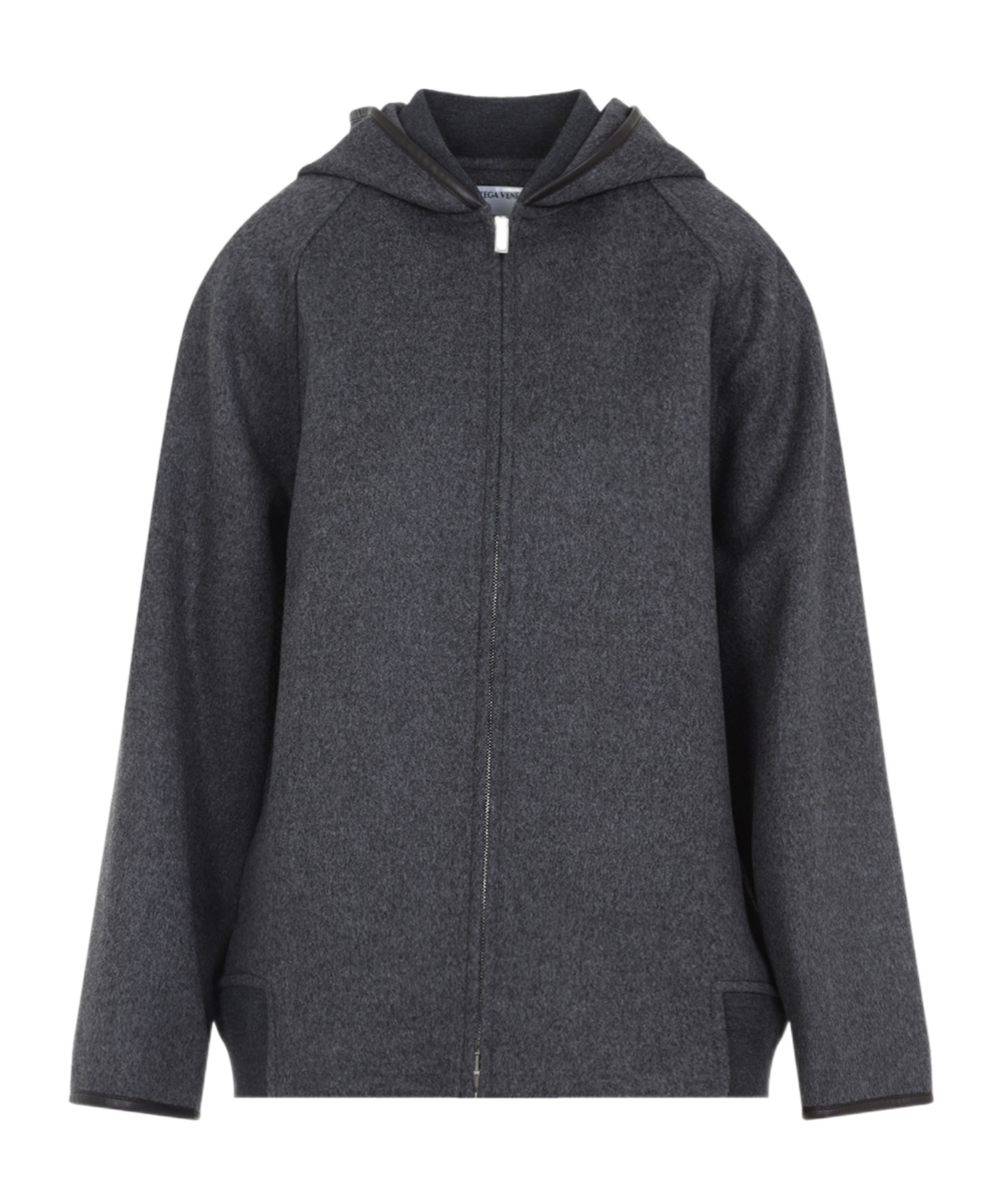 Bottega Veneta Wool Jacket With Hood And Leather Trim