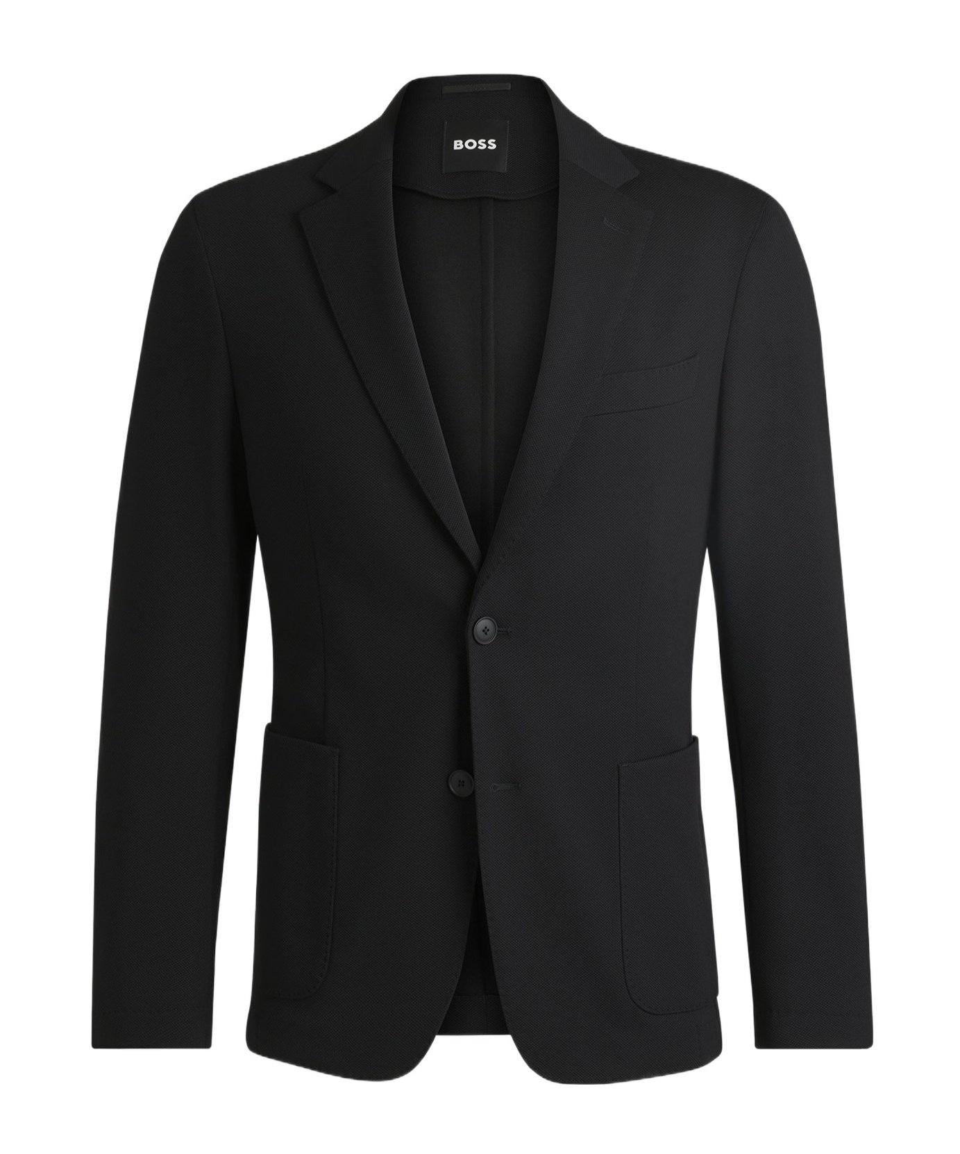 Hugo Boss Slim-fit Jacket In Washable Stretch Fabric In Black
