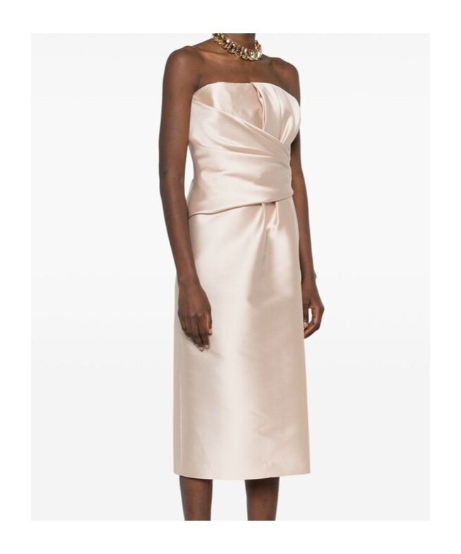 Shop Alberta Ferretti Strapless Dress In Nude