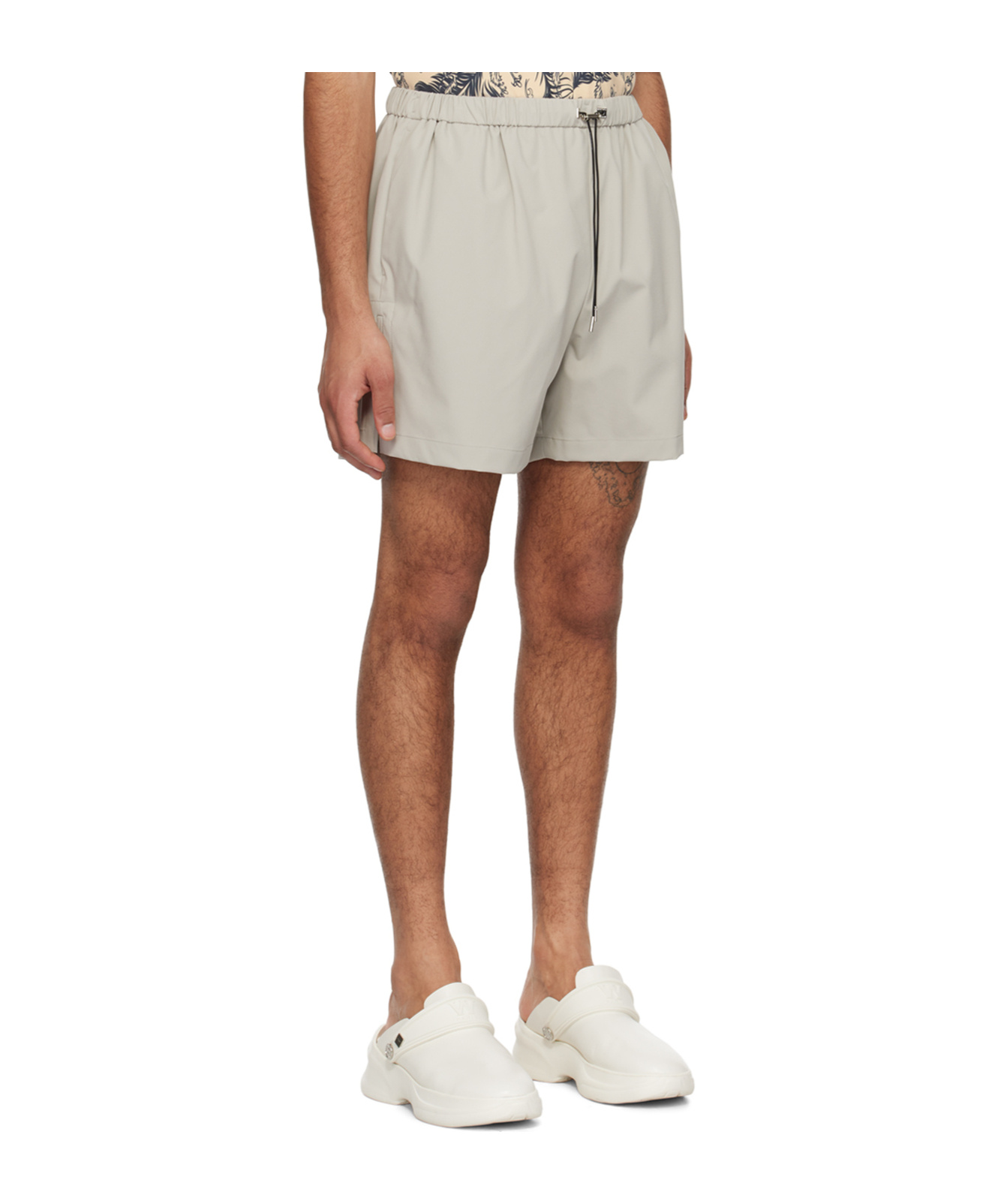 Wooyoungmi Gray Drawstring Shorts In Neutral