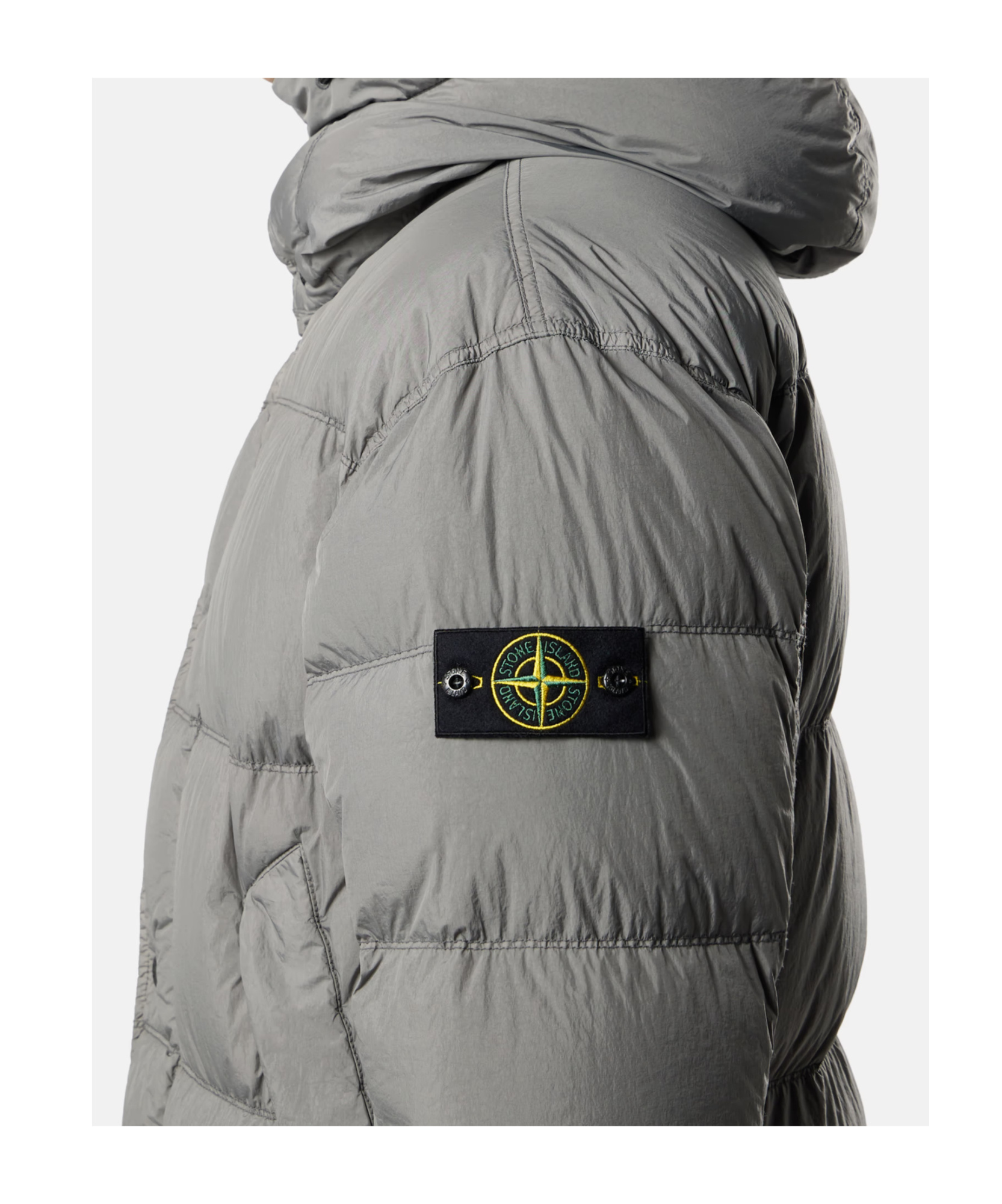 Stone Island Hooded Down Parka With Wind Resistance In Gray