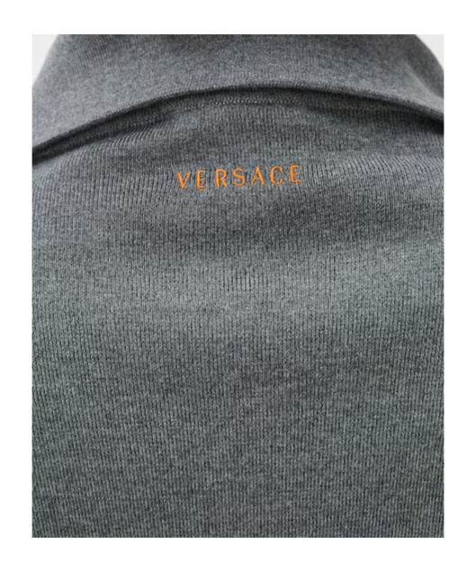 Versace Suede Patchwork Zip Jacket In Gray